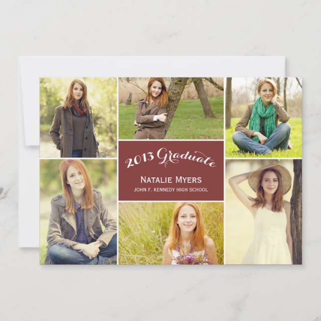 Invitación de invitación a graduación de colegios  (Anverso)