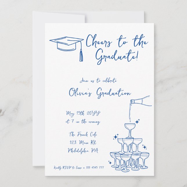 Invitación de invitación a graduación de guijarros (Anverso)
