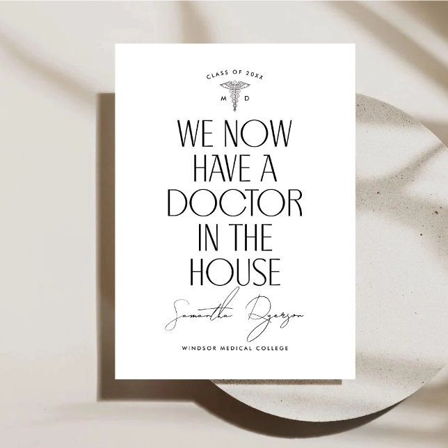 Invitación de invitación a graduación médica (Front)