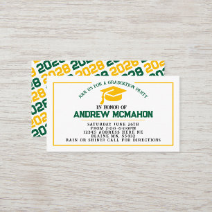 Invitación de invitación a graduación verde y de o