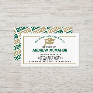 Invitación de invitación a graduación verde y de o