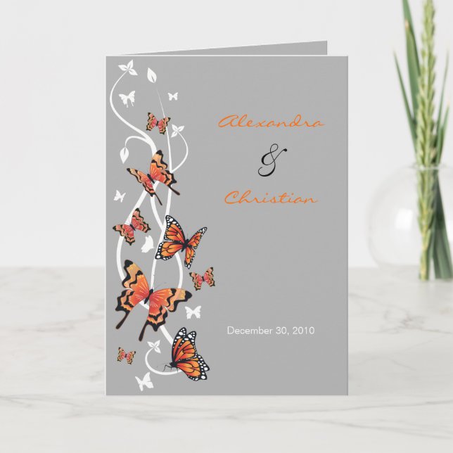 Invitación de invitación a la boda de mariposa (Anverso)