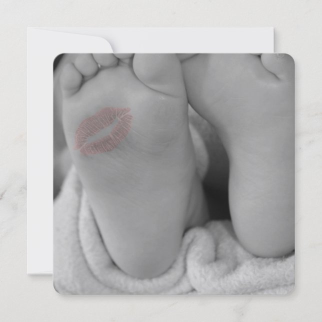 Invitación de invitación a la ducha de huellas de  (Anverso)