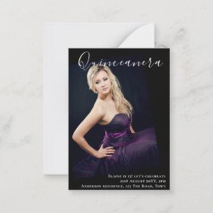 INVITACIÓN de invitación a la FOTO de Quinceanera