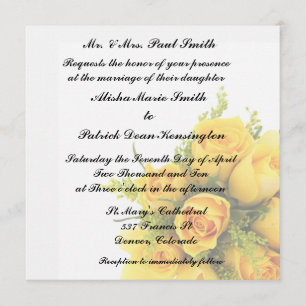 Invitación de invitación a matrimonio de rosas ama