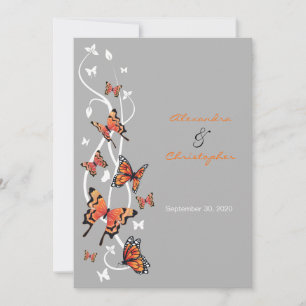 Invitación de invitación a matrimonio mariposa
