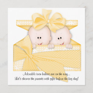 Invitación de invitación Baby Shower de TWINS amar