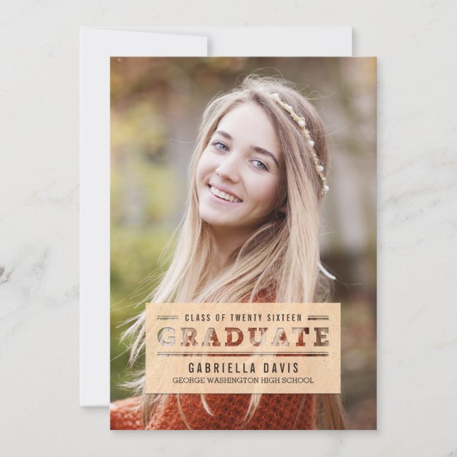 Invitación de Invitación de graduación de corte el (Anverso)