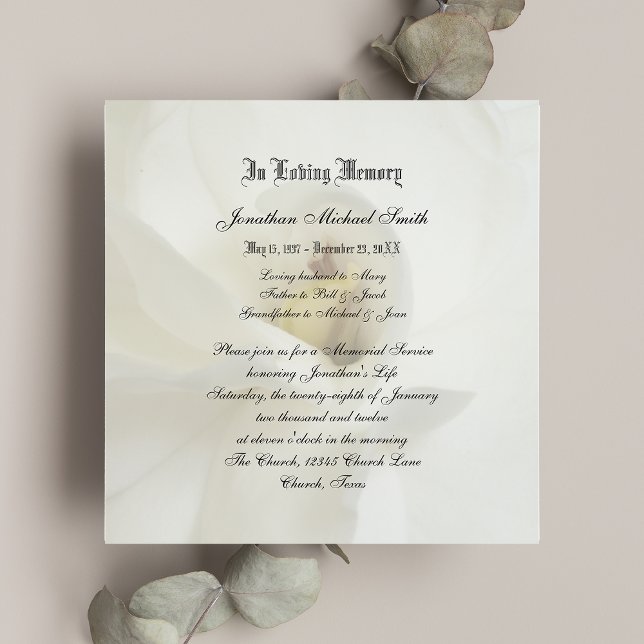 Invitación de invitaciones al servicio conmemorati (Subido por el creador)
