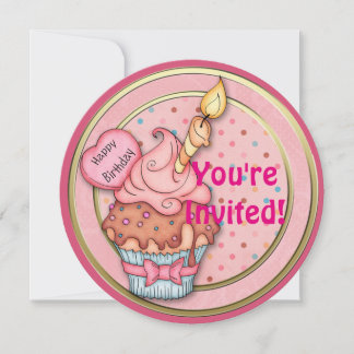 Invitación de invitaciones de cumpleaños de pastel
