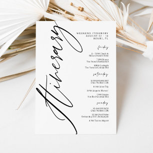 Invitación de Itinerario de Boda Minimalista Moder