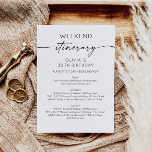 Invitación de Itinerario de Cumpleaños de Fin de S
