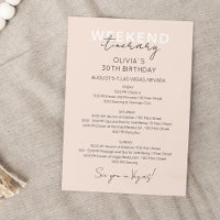 Invitación de itinerario de cumpleaños de fin de s