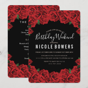 Invitación de itinerario de fin de semana de cumpl