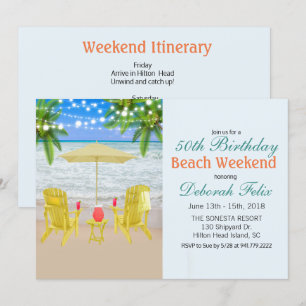 Invitación de itinerario de fin de semana en la pl