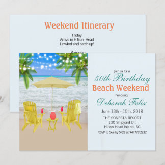 Invitación de itinerario de fin de semana en la pl