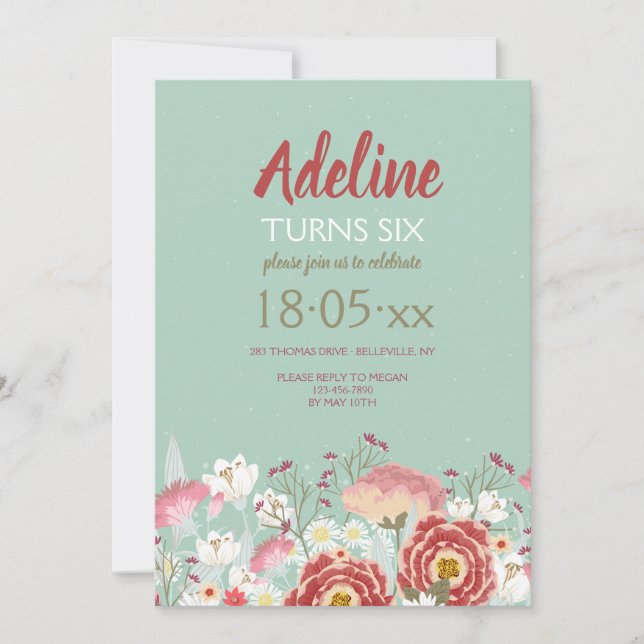 Invitación de Jardín de Primavera (Anverso)