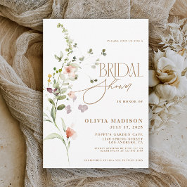 Invitación de Jardín Floral Boho con Letra Moderna