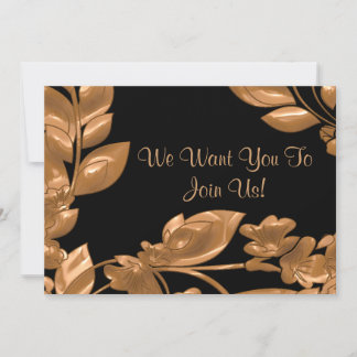 Invitación de jardín negro y cobre