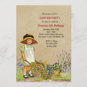 Invitación de jardinero vintage