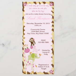 Invitación de Jill Baby Shower de la selva