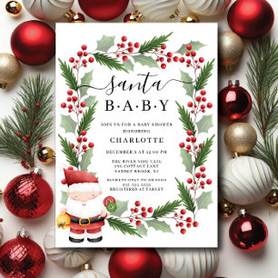 Invitación de Jolly Santa Baby Shower