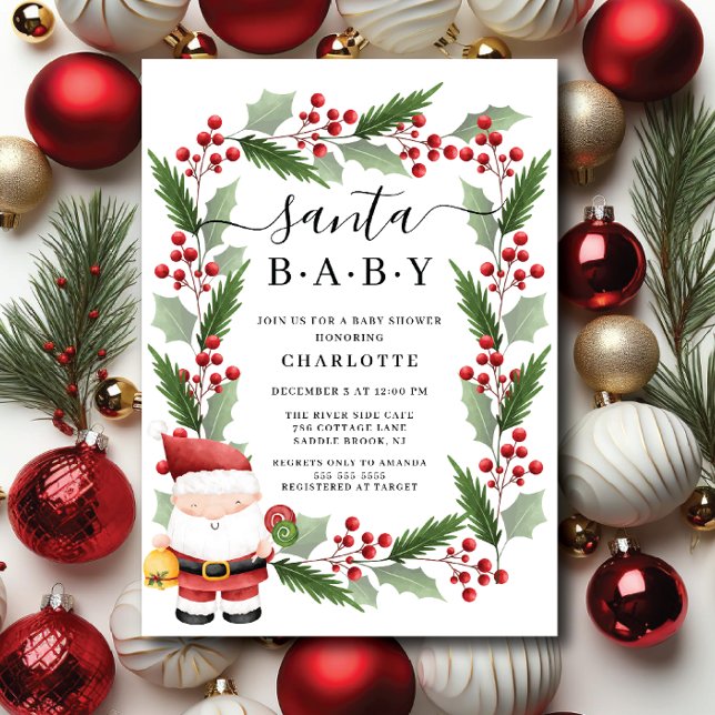 Invitación de Jolly Santa Baby Shower (Subido por el creador)