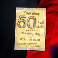 invitación de joyería de oro para el 50 aniversari