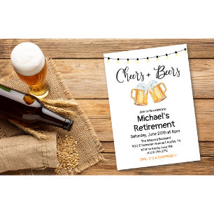 Invitación de jubilación Cheers and Beers