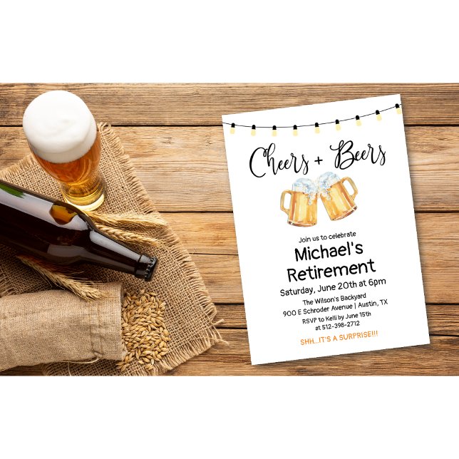 Invitación de jubilación Cheers and Beers (Subido por el creador)