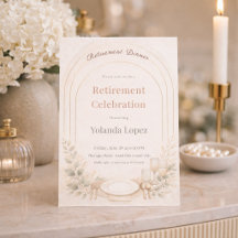 Invitación de jubilación con arco rosado