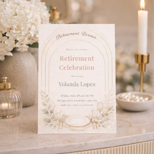 Invitación de jubilación con arco rosado