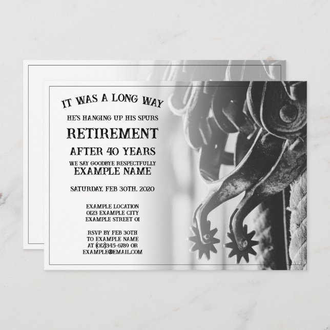 Invitación de jubilación con espoletas viejas (Anverso / Reverso)