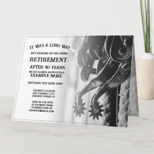 Invitación de jubilación con espoletas viejas