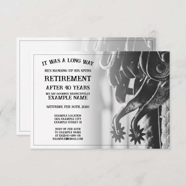 Invitación de jubilación con espoletas viejas (Anverso / Reverso)