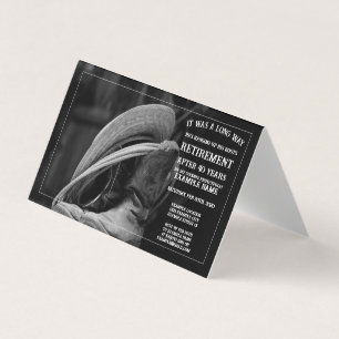 Invitación de jubilación con gorra de vaquero y bo
