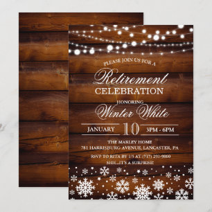 Invitación de Jubilación Copos de Invierno