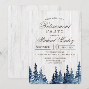 Invitación de Jubilación de Árbol de Madera Rústic