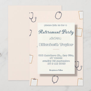 Invitación de jubilación de doctor enfermera