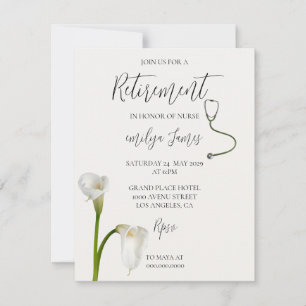 Invitación de Jubilación de Enfermera   Elegante C