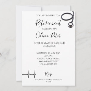 Invitación de Jubilación de Enfermera Moderna