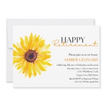 Invitación de jubilación de girasol | Profesor o a