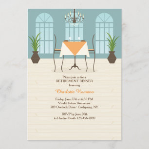 Invitación de Jubilación de Interior de Restaurant