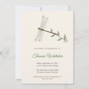 Invitación de jubilación de la libélula Regal Darn
