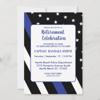 Invitación de jubilación de la policía con bandera