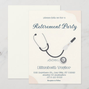Invitación de jubilación de médico enfermera