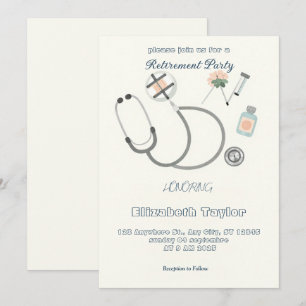 Invitación de jubilación de médico enfermera