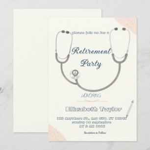 Invitación de jubilación de médico enfermera