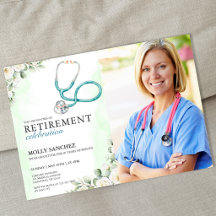 Invitación de Jubilación de Médico Enfermera Estet