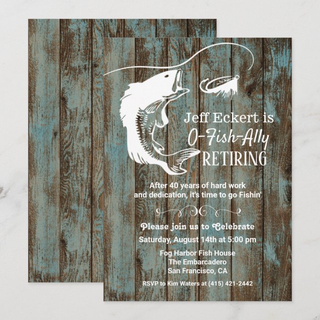 Invitación de Jubilación de Pesca (Anverso / Reverso)